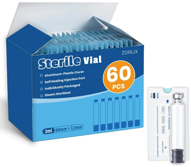 Main image of 60 Pack 3ml Peptide Pen Cartridge 3ml Pen Cartridge compatible with V1 & V2 Pens, individually Wrapped