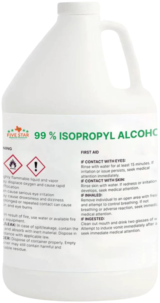 Main image of 99% Isopropyl Alcohol, 99 Percent IPA Pure, 1 Gallon (128 fl oz) 4 Quarts Anhydrous pure 99% percent rubbing alcohol, multipurpose concentrated solvent