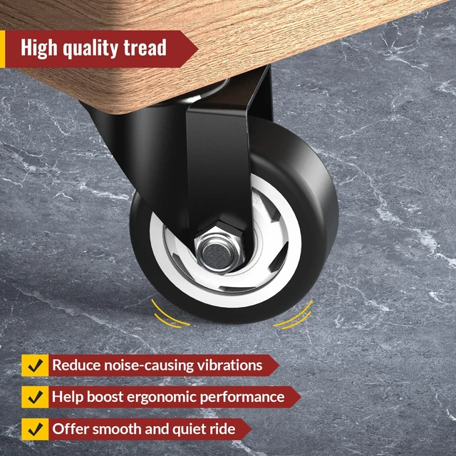 Alt view image 5 of 7 - 3 Inch Heavy Duty Swivel Plate Caster Wheels, No Brakes, 8 Pack