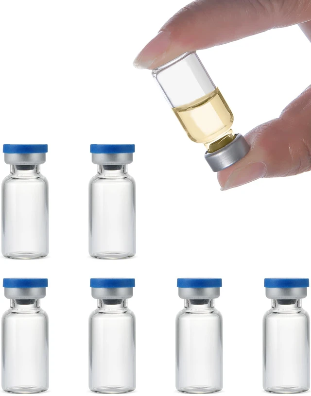 Main image of 3ml Glass Vials for Injections, Self-Healing Injection Port, Sterile Empty Vials for Injections with Sealed Cap (50 Pack)