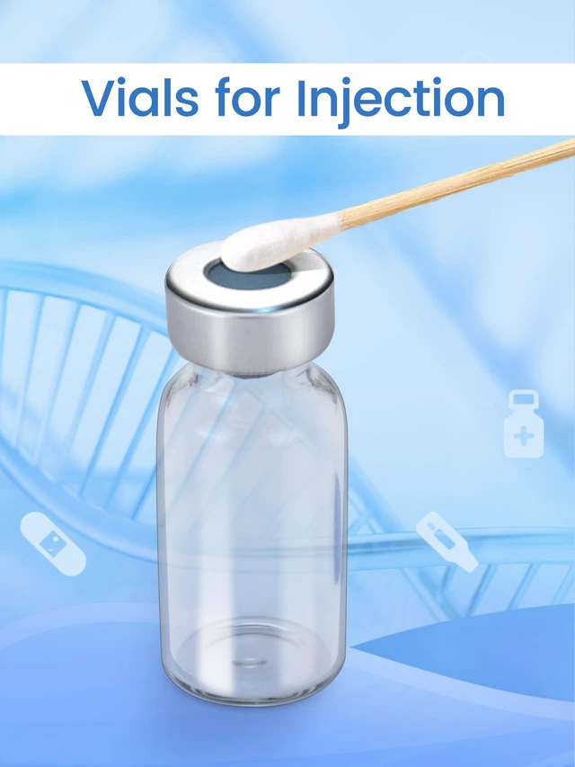 Alt view image 3 of 6 - 3ml Glass Vials for Injections, Self-Healing Injection Port, Sterile Empty Vials for Injections with Sealed Cap (50 Pack)