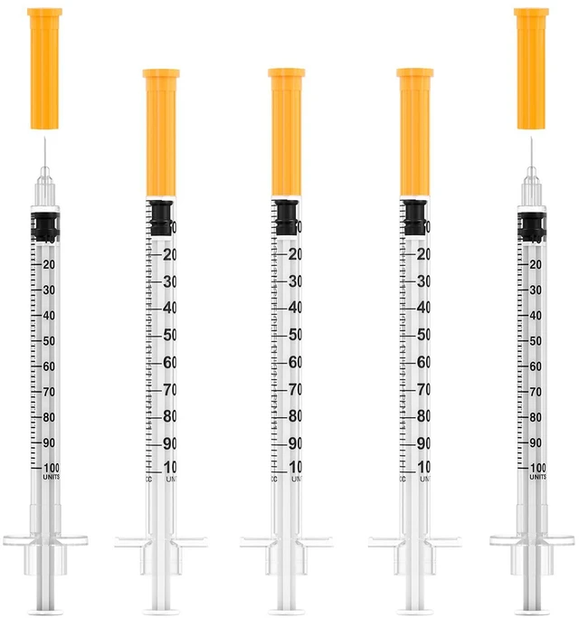 Main image of 1ml/cc Disposable Syringe with 31Ga 5/16" (8mm) Needle,(100 Pack) Individually Wrapped| Lab Supplies