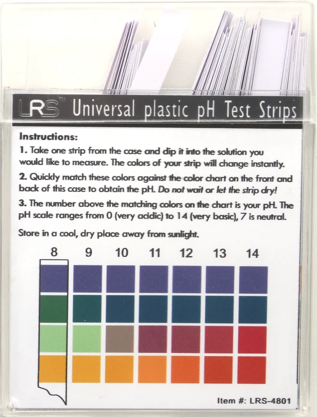 Alt view image 2 of 7 - Plastic pH Test Strips, Universal Application (pH 0-14), 100 Strips | for Saliva, Soap, Urine, Food, Liquids, Water with Soil Testing, Lab Monitoring, etc. (Pack of 2)