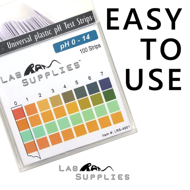 Alt view image 5 of 7 - Plastic pH Test Strips, Universal Application (pH 0-14), 100 Strips | for Saliva, Soap, Urine, Food, Liquids, Water with Soil Testing, Lab Monitoring, etc. (Pack of 2)