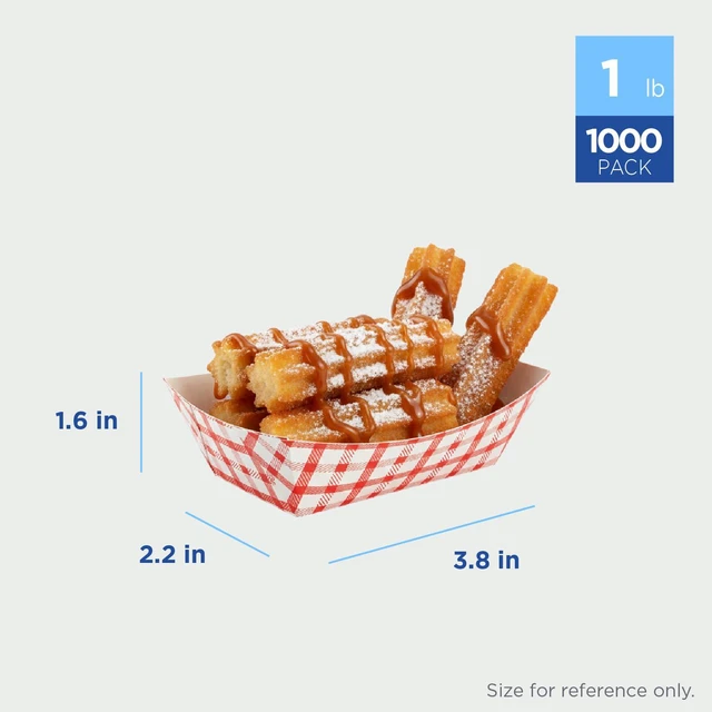Alt view image 3 of 7 - FP-FT100G Food Tray 1 lb - Checkered Red (Case of 1000)