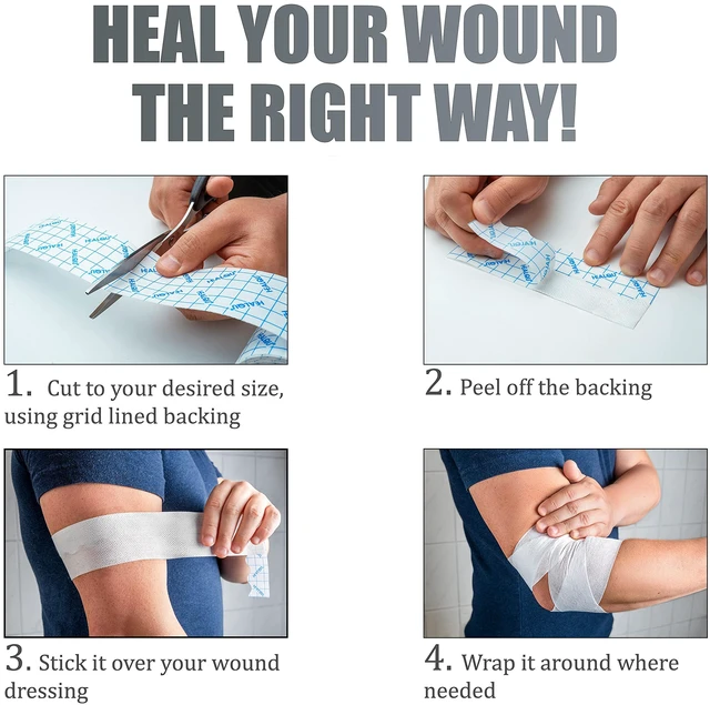Alt view image 5 of 7 - Dressing Retention Tape - 6" x 11yd, Premium Non-Woven Hypoallergenic Cloth - Secure and Gentle Adhesive for Wound Dressings - Latex-Free and Versatile for Sensitive Skin Care