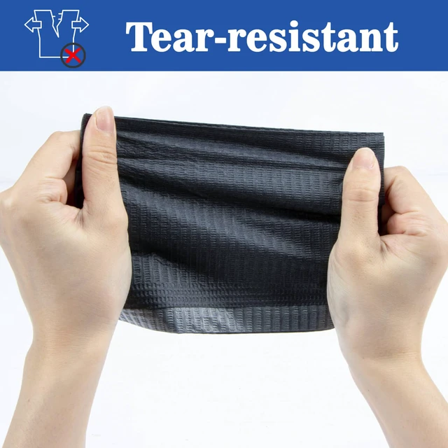 Alt view image 5 of 7 - 250pcs Dental Bibs Disposable - Black Dentist Bibs for Nail, Tattoo 13"X18" Tattoo Bibs, Paper Towels, Napkins, Nail Mat for Table Station, Tray Cover, Lash, Art Tech Essentials Stuff Suppliess
