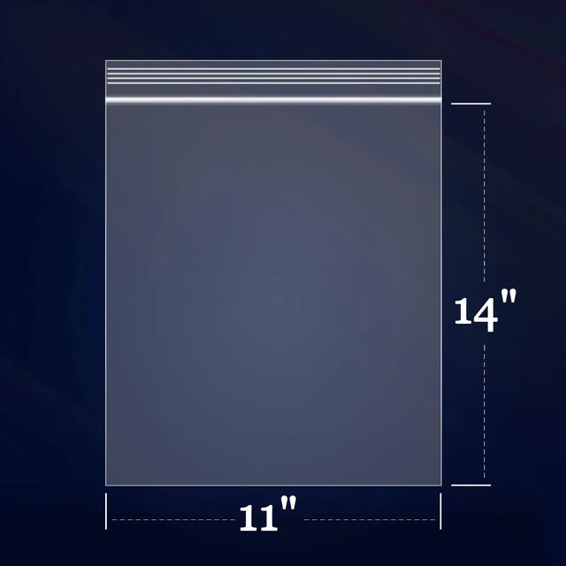Alt view image 2 of 5 - 200 Count - 11" x 14" Large Zip Bags - 2 Mil Reclosable Zip Plastic Poly Bags with Lock Seal Zipper for Prints, Photos, Documents, Clothing, T-Shirt