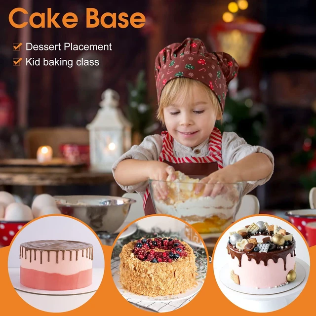 Alt view image 5 of 7 - 60-Packs Cake Boards 8 inch Round, White Cake Board Rounds White Cake Circles Rounds Base Food-Grade Cardboard Cake Plate for displaying Cakes, Bread, DessertsThin and Sturdy