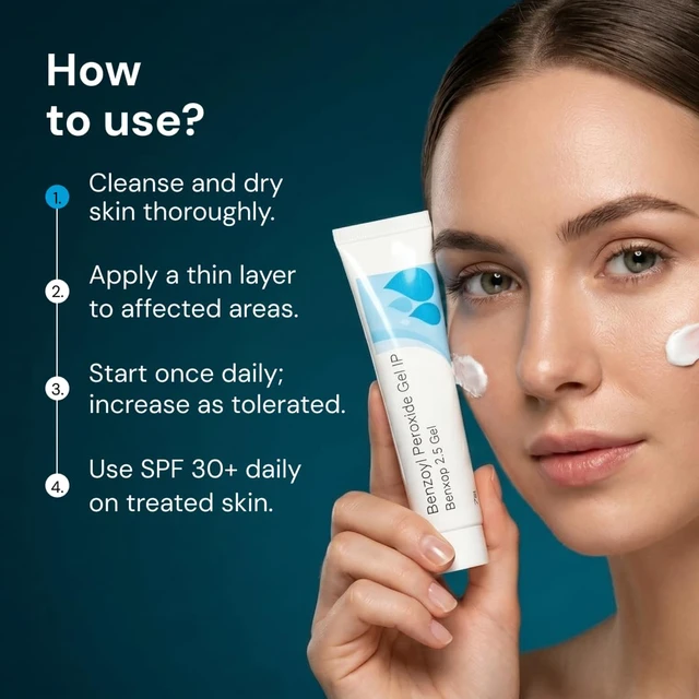Alt view image 7 of 7 - Benxop 2.5% Benzoyl Peroxide Gel (0.70 oz / 20g) (4 Pack) - Topical Skincare Gel for Oil-Prone and Congested Skin