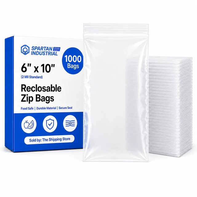 Main image of 6 X 10 (1000 Count) 2 Mil Clear Reclosable Zip Plastic Poly Bags with Resealable Lock Seal Zipper