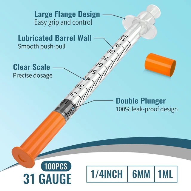 Alt view image 4 of 6 - Jeringa 31G 6mm 1/4" 1ml, Disposable Individual, Package 100