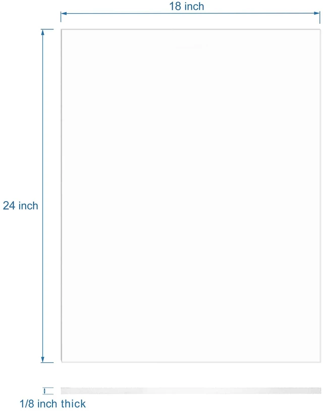 Alt view image 3 of 7 - Clear Cast Acrylic Sheet 18" x 24" x 1/8" Thick (3mm), Pack of 2 Plexiglass Panel; Transparent Square; Plastic Board; for Sign, Craft, Display Projects, Laser Cutting, Engraving