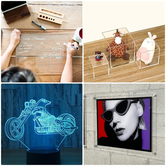 Alt view image 7 of 7 - Clear Cast Acrylic Sheet 18" x 24" x 1/8" Thick (3mm), Pack of 2 Plexiglass Panel; Transparent Square; Plastic Board; for Sign, Craft, Display Projects, Laser Cutting, Engraving
