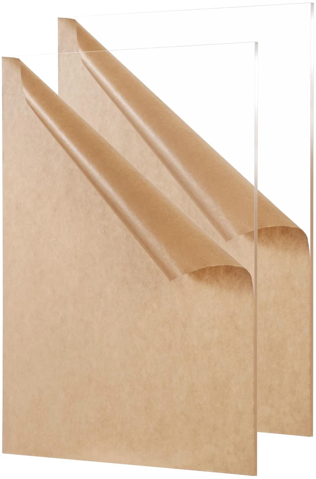 Main image of Clear Cast Acrylic Sheet 18" x 24" x 1/8" Thick (3mm), Pack of 2 Plexiglass Panel; Transparent Square; Plastic Board; for Sign, Craft, Display Projects, Laser Cutting, Engraving