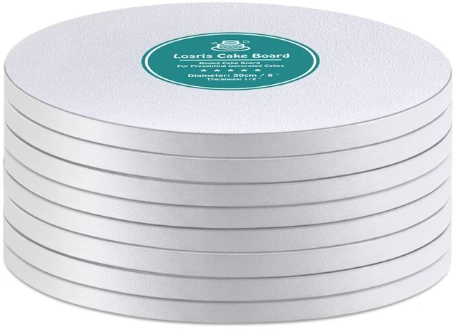 Main image of White Cake Drums Round 6 Inch Cake Boards with 1/2-Inch Thick Smooth Edges for Multi Tiered Birthday Wedding Party Cakes Drum Board