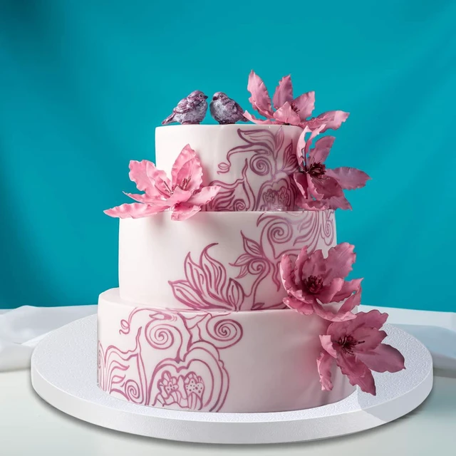 Alt view image 2 of 7 - White Cake Drums Round 6 Inch Cake Boards with 1/2-Inch Thick Smooth Edges for Multi Tiered Birthday Wedding Party Cakes Drum Board