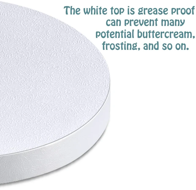 Alt view image 7 of 7 - White Cake Drums Round 6 Inch Cake Boards with 1/2-Inch Thick Smooth Edges for Multi Tiered Birthday Wedding Party Cakes Drum Board