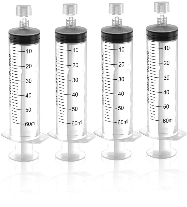 Main image of Luer Lock Syringe 60ml - Sterile Disposable Syringes 30 Pack Without Needles Individual Sealed Packaging