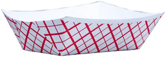 Main image of 0413 #100 Southland Paperboard Food Tray, 1 lb Capacity, Red Check (Case of 1000)