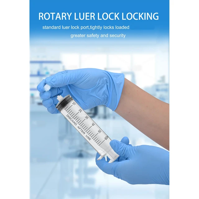 Alt view image 5 of 7 - Luer Lock Syringe 60ml - Sterile Disposable Syringes 30 Pack Without Needles Individual Sealed Packaging