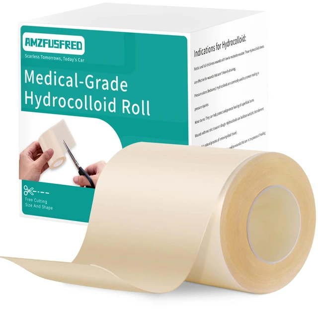 Main image of Hydrocolloid Roll for Wound Care Gentle Self-Adhesive 12FT Skin-Friendly Waterproof Hydrocolloid Bandages with Flexible Fit for Minor Wounds, Blisters, Pimples, and Friction