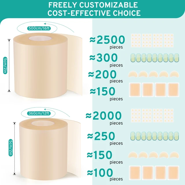 Alt view image 2 of 7 - Hydrocolloid Roll for Wound Care Gentle Self-Adhesive 12FT Skin-Friendly Waterproof Hydrocolloid Bandages with Flexible Fit for Minor Wounds, Blisters, Pimples, and Friction