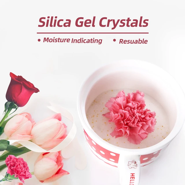 Alt view image 2 of 7 - (NET 10 LBS) Silica Gel Flower Drying, Silica Gel Flower Drying Crystals, Color Indicating Flower Drying Silica, Reusable Silica Gel for Drying Flowers