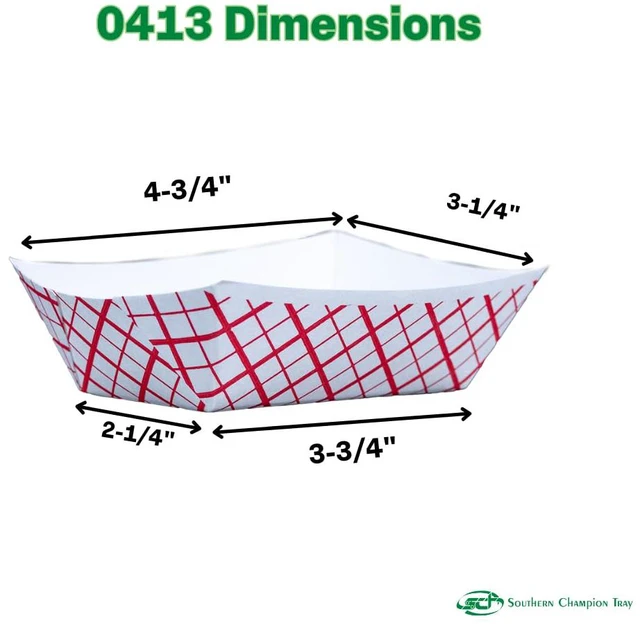 Alt view image 7 of 7 - 0413 #100 Southland Paperboard Food Tray, 1 lb Capacity, Red Check (Case of 1000)