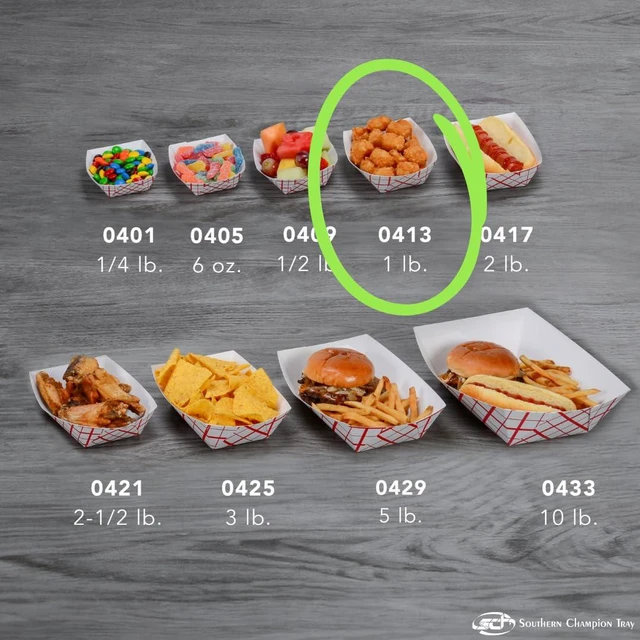 Alt view image 6 of 7 - 0413 #100 Southland Paperboard Food Tray, 1 lb Capacity, Red Check (Case of 1000)
