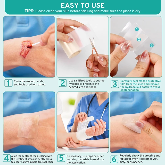 Alt view image 7 of 7 - Hydrocolloid Roll for Wound Care Gentle Self-Adhesive 12FT Skin-Friendly Waterproof Hydrocolloid Bandages with Flexible Fit for Minor Wounds, Blisters, Pimples, and Friction
