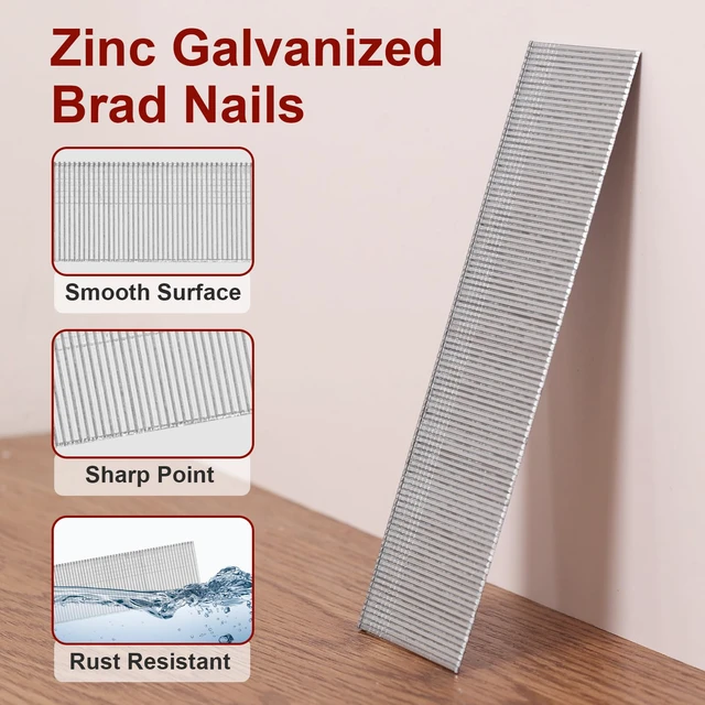 Alt view image 3 of 6 - 18 Gauge Brad Nails, 12000 Counts 1-1/2-inch 18 GA Brad Nails, Galvanized Nails for Nail Gun, Finishing Nail Gun Nails for Pneumatic, Electric Brad Nailer Gun