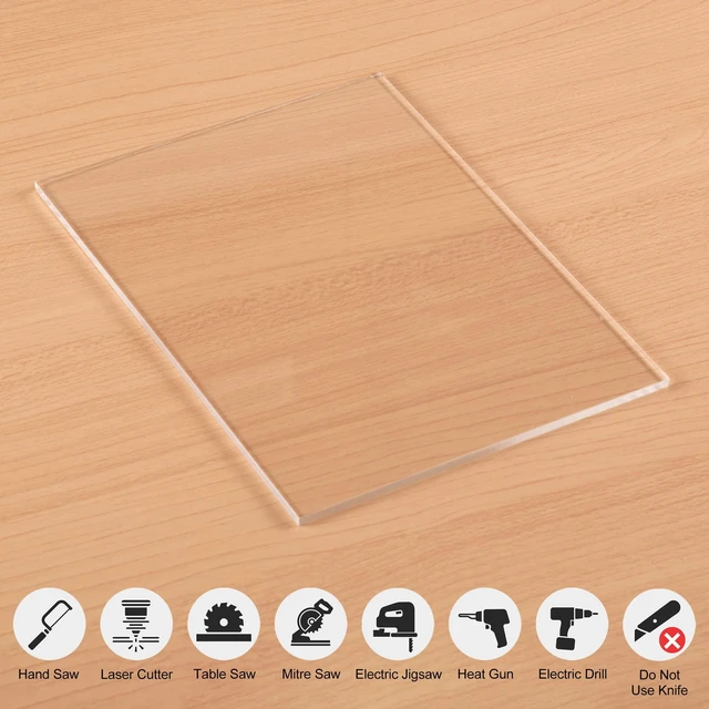 Alt view image 5 of 7 - Pack of 10 Clear Cast Acrylic Sheet 4" x 6" x 1/8" Thick (3mm) Plexiglass Panel; Transparent; Plastic Board; for Sign, Craft, Display Projects, Laser Cutting, Engraving
