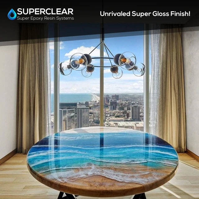 Alt view image 5 of 7 - Table Top Epoxy Resin 16 oz Kit, Crystal Clear 1:1 Coating Self-leveling coating for bar tops, countertops, tumblers & wood. Anti-yellowing, UV resistant, food-safe, Made in USA