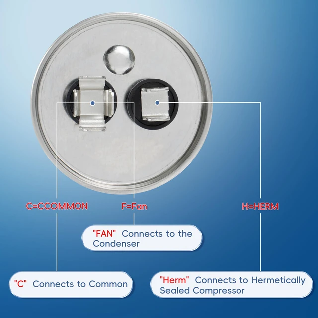 Alt view image 5 of 7 - AC Capacitor 50uF or 50MFD ±6% 370V/440VAC CBB65 Round Start Capacitor for Heat Pump Air Conditionerfor AC Motor Run or Fan Start and CoolTen Years of Coverage