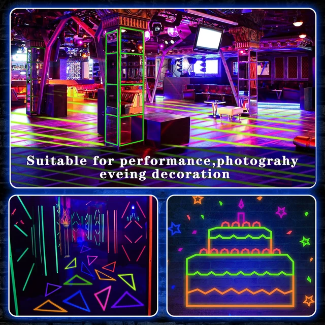 Alt view image 6 of 7 - 6 Colors Neon Gaffer Cloth Tape Fluorescent Rainbow Color UV Blacklight Tape Neon Duct ReflectiveTape for UV Party Theatres Staged Dark Areas(1 inch x 34.8 feet)