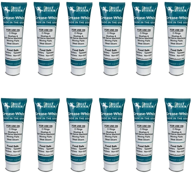 Main image of Grease-Whiz Food Grade Grease Lubricant (4oz, 12 Pack) - Slushee Machine, Beer Kegs, Pools, O Rings, Ice Cream Machine Lube - Food Grade Lubricant for Commercial & Domestic Use by