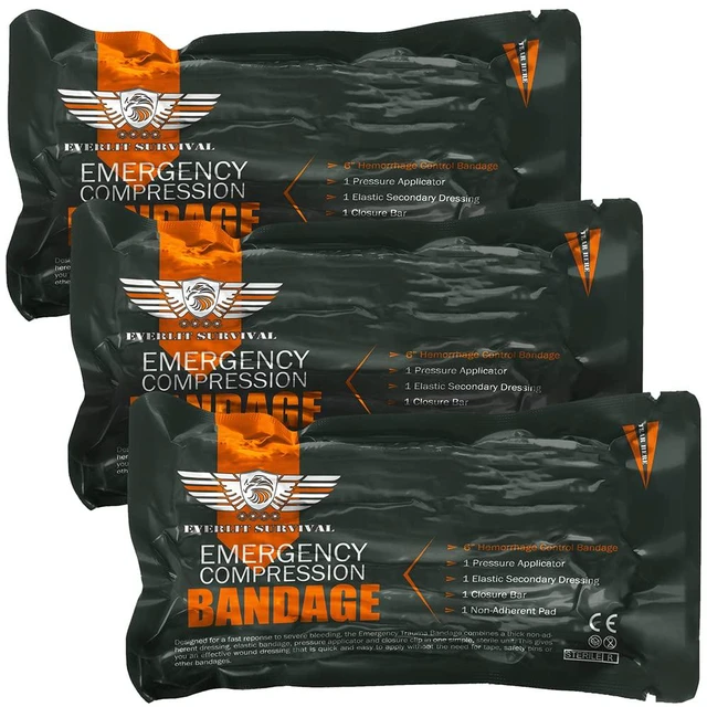 Main image of Israeli 6 Inch Emergency Bandage Compression Trauma Pressure Wound Dressing Sterile Vacuum-Sealed Packaging for Bleeding Control, Medical Trauma Kit, Gun Shot, First Aid IFAK