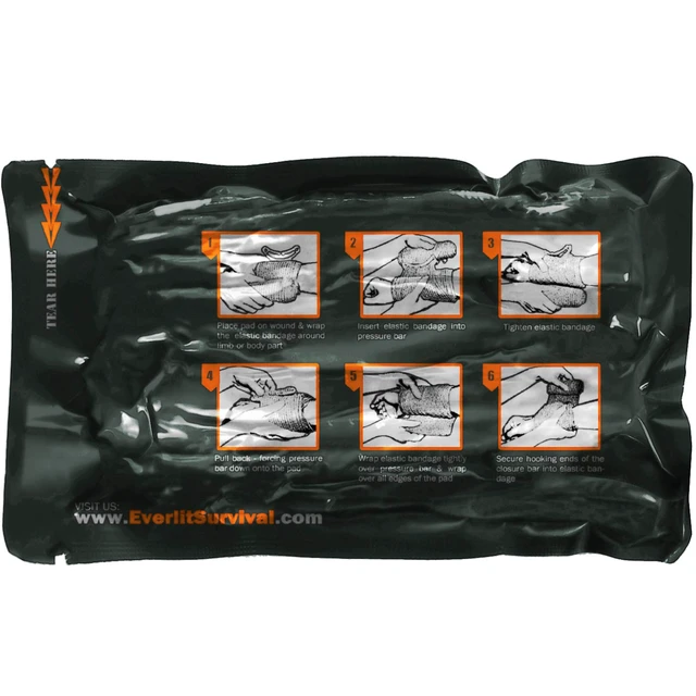 Alt view image 2 of 7 - Israeli 6 Inch Emergency Bandage Compression Trauma Pressure Wound Dressing Sterile Vacuum-Sealed Packaging for Bleeding Control, Medical Trauma Kit, Gun Shot, First Aid IFAK