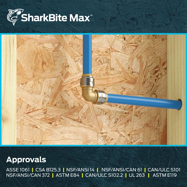 Alt view image 6 of 6 - Max 1/2 Inch 90 Degree Elbow, Pack of 4, Push to Connect Brass Plumbing Fitting, PEX Pipe, Copper, CPVC, PE-RT, HDPE, UR248A4