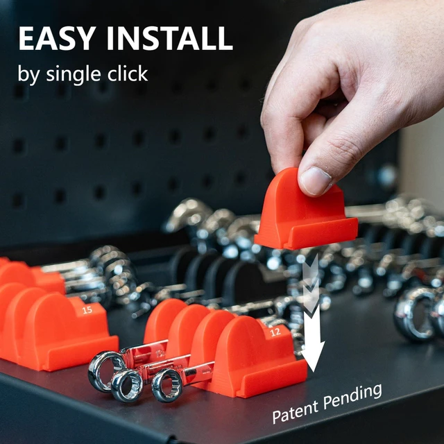 Alt view image 4 of 6 - 80 pcs Modular Wrench Organizers for Tool Drawers - Wrench Rack with Metric & SAE Labels, Perfect Tool Storage Holder. Gift for father, brother and boyfriend (Without magnet)