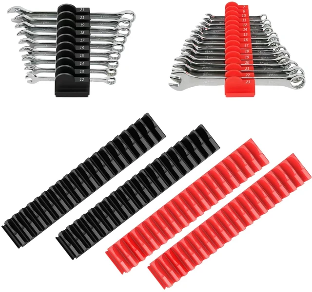 Main image of 80 pcs Modular Wrench Organizers for Tool Drawers - Wrench Rack with Metric & SAE Labels, Perfect Tool Storage Holder. Gift for father, brother and boyfriend (Without magnet)