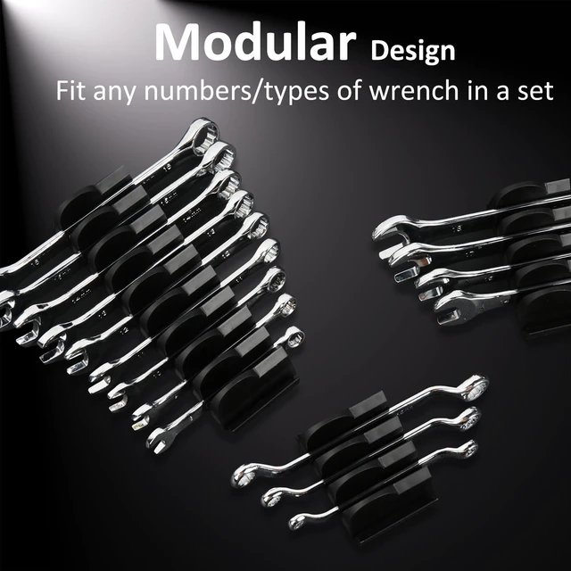 Alt view image 5 of 6 - 80 pcs Modular Wrench Organizers for Tool Drawers - Wrench Rack with Metric & SAE Labels, Perfect Tool Storage Holder. Gift for father, brother and boyfriend (Without magnet)