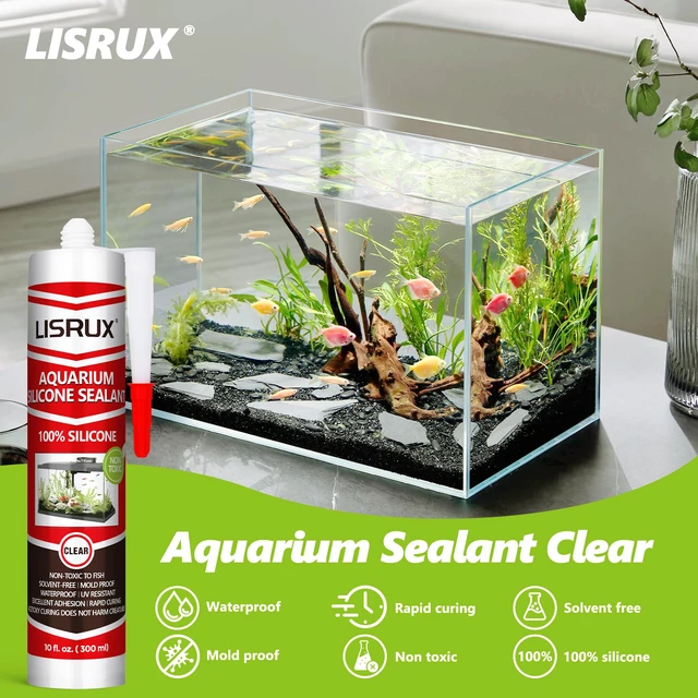 Alt view image 2 of 7 - 4 Pack Aquarium Silicone Clear Sealant, High Elasticity, Safe for Fish,Fast Curing Waterproof Aquarium Safe Silicone,10 Fl Oz Non-Toxic Fish Tank Safe Sealant,Strong Adhesion