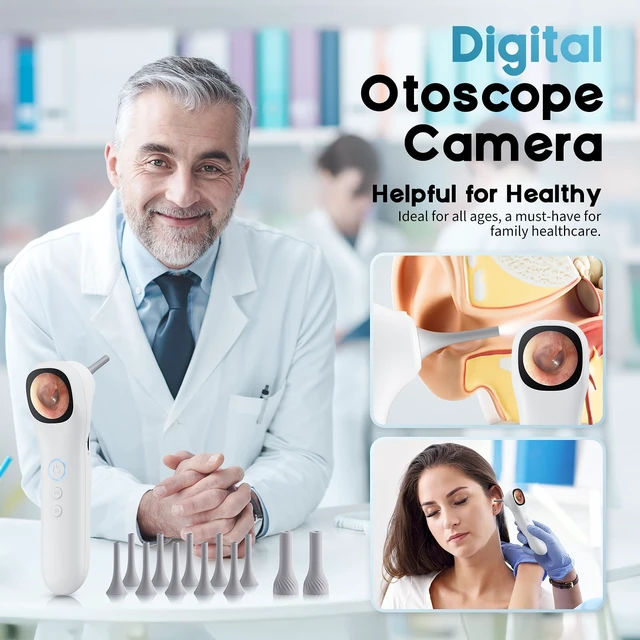 Alt view image 2 of 7 - Otoscope Ear Camera with 1.21 Screen, 1080P Ear Scope with 4 LED Lights, Otoscope Camera for Adults, Support Photo & Video, Type-C Charging with Computers, Baby Essentials, Home Medical