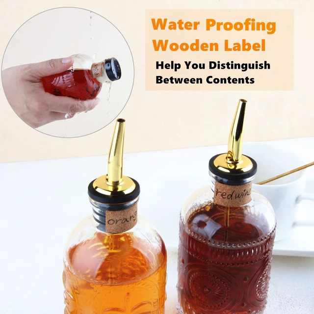 Alt view image 7 of 7 - Syrup Dispenser Bottles Set, 4 Pack 7 OZ Bottles With Metal Pour Spout and Labels for Syrups, SC055 (4 Pack)