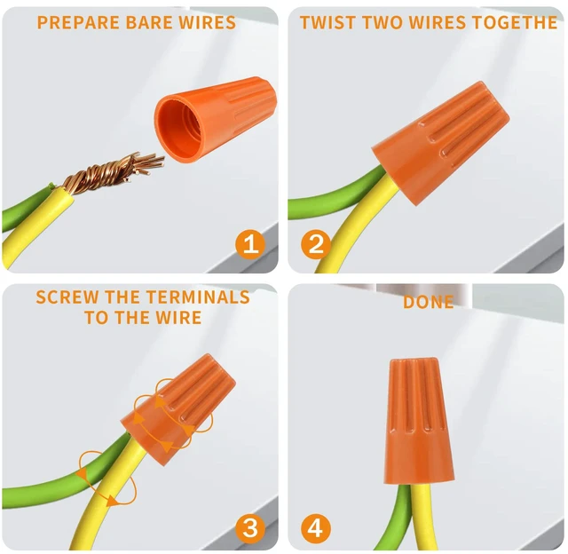Alt view image 5 of 6 - 600 Pcs Yellow Wire Connectors Nuts, Electrical Wire Caps Insulated 18-12 AWG, Twist-On Nuts Screw Wires Cap Small, for Home Electric Wiring, DIY Repairs & Commercial Use, Assortment Available