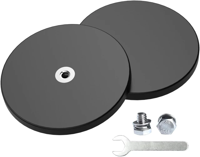 Main image of 2 Pieces Strong Rubber Coated Mounting Magnets 120 LB Anti-Scratch & Anti Corrosion, Over 120 LB Adhesive Power, 1/4"-20 Stainless Steel Thread Hole with Bolts, For PTZ, Camera