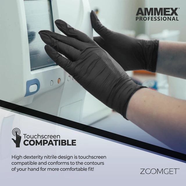 Alt view image 4 of 7 - Black 3 mil Nitrile Disposable Gloves Latex Free Non Sterile Medical | Exam Grade Gloves for Veterinary and Dental, Ideal for Use as Tattoo gloves for Tattooing, Bulk Purchasing Options Available