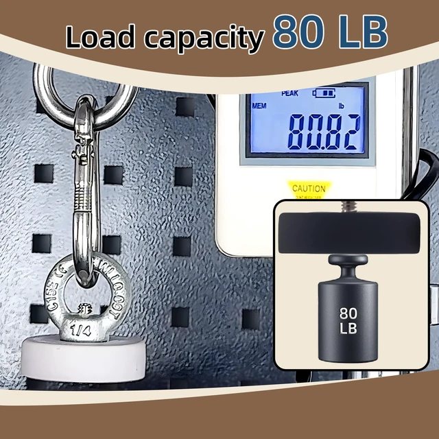Alt view image 5 of 5 - Rubber Coated Mounting Magnets Over 80LB Force Magnetic Base Anti-Scratch Anti Corrosion Heavy Duty, Size 2" *0.6" with 1/4"-20 Male Thread and Nuts